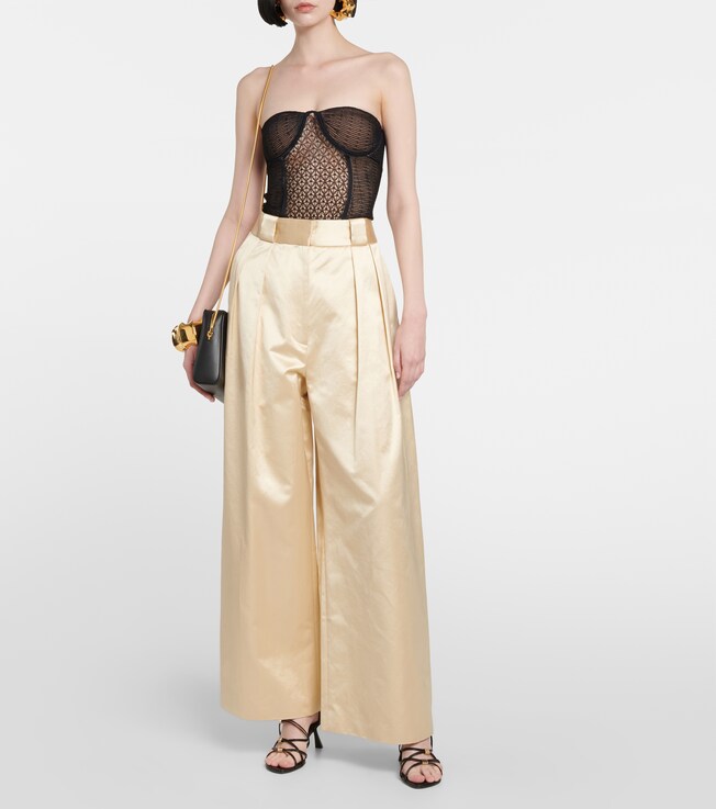 KHAITE Lori lace-knit bustier