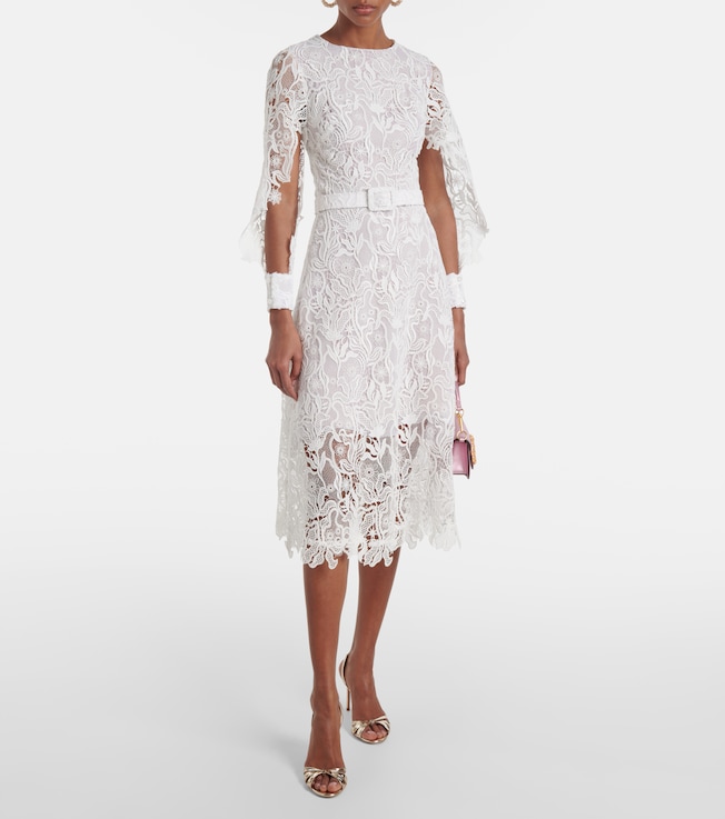 Oscar de la Renta Floral lace cocktail dress