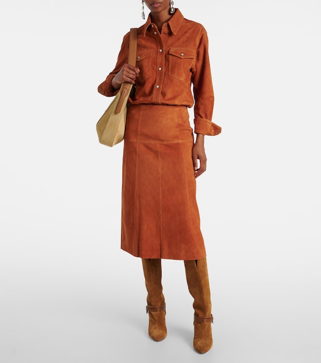 Isabel Marant Devy suede midi skirt