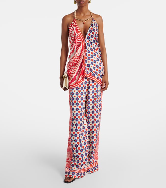 Camilla Printed silk palazzo pants