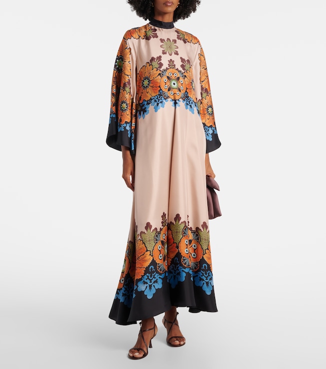 La DoubleJ Magnifico floral silk maxi dress