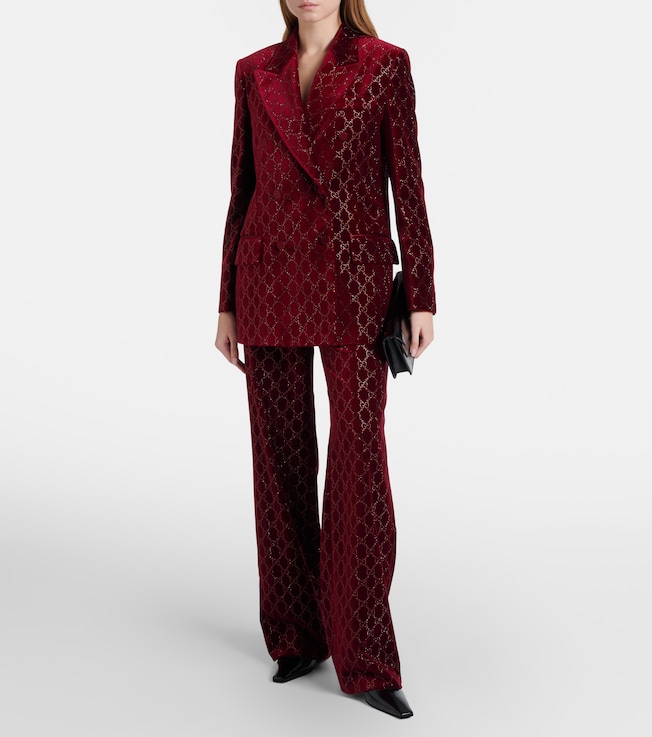 Gucci GG embellished cotton velvet blazer