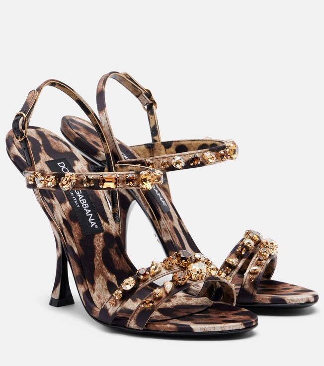 Dolce&Gabbana Keira 2.0 105 leopard-print satin sandals