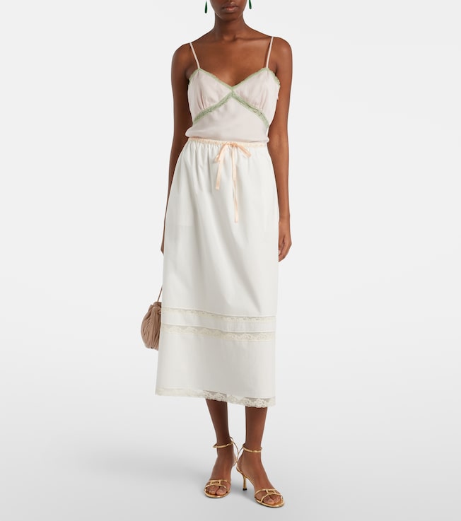 POSSE Alma lace-trimmed midi skirt