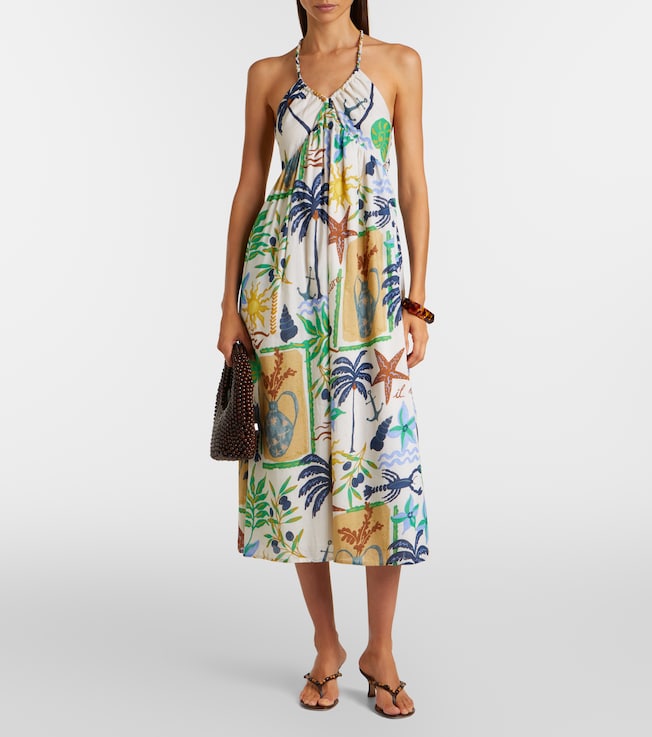 Velvet Velvet Leyla printed cotton midi dress