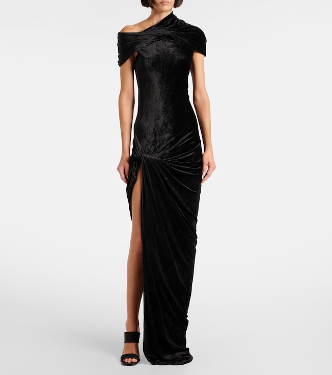 Rick Owens Lola asymmetric velvet gown