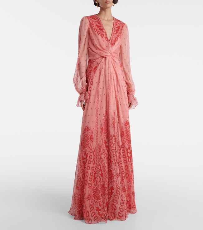 Etro Printed silk gown