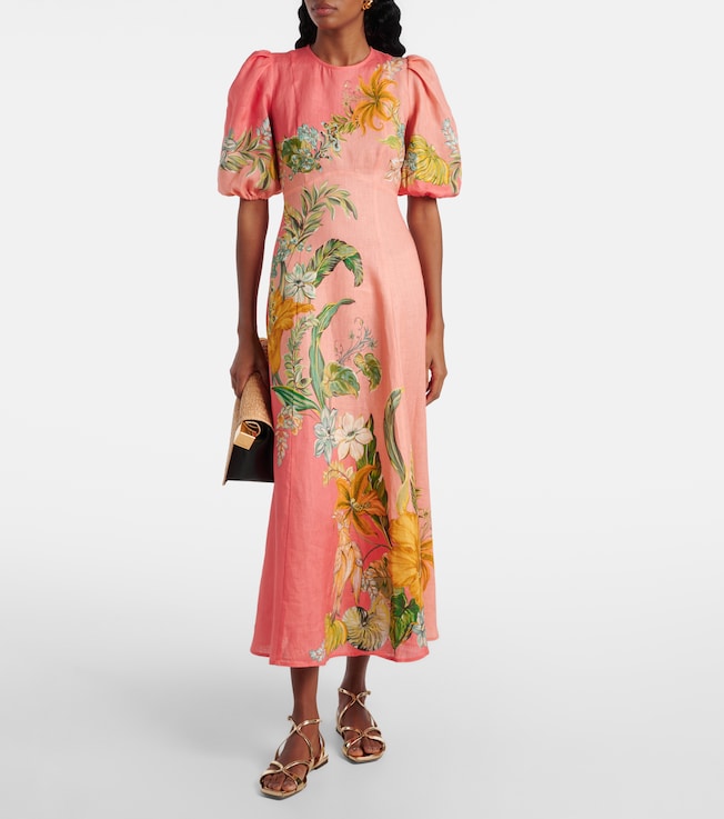 Alémais Anika floral linen maxi dress