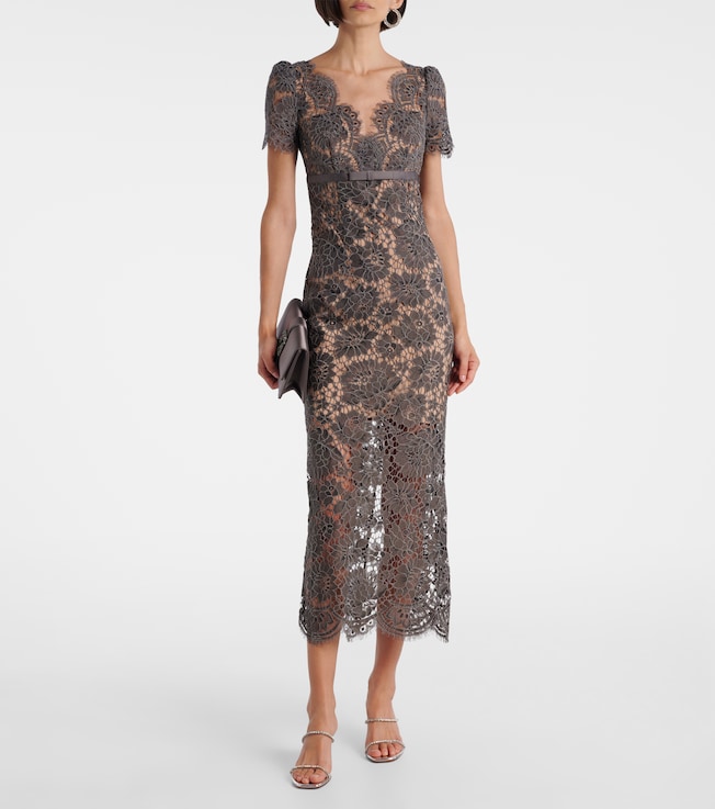 self-portrait Floral lace midi dress