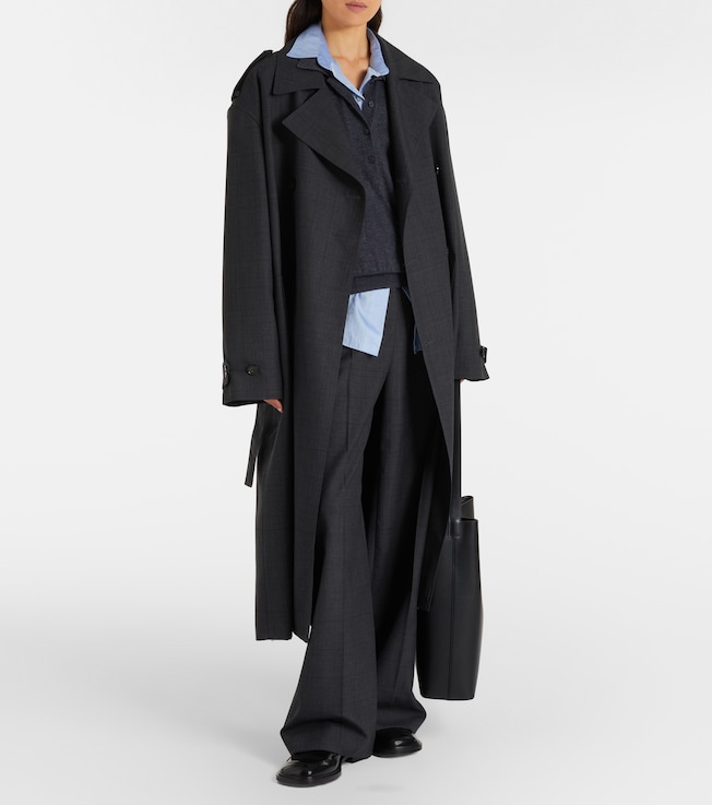 The Frankie Shop Brickell plaid wide-leg pants