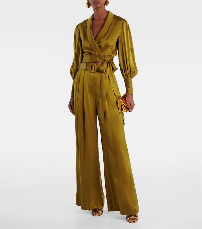 Zimmermann Silk satin wide-leg pants