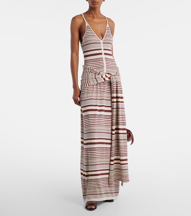 Aya Muse Aella knitted striped cotton-blend maxi dress