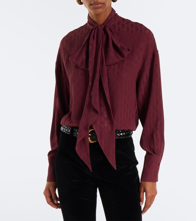 Etro Tie-neck paisley jacquard blouse