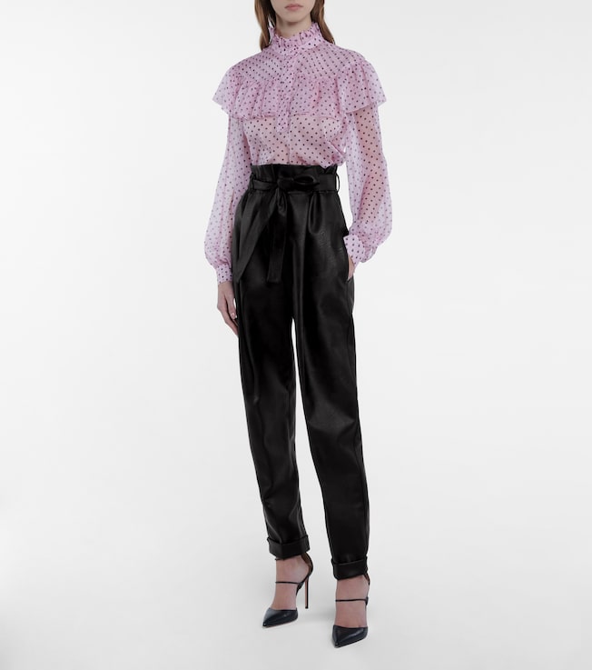 Philosophy di Lorenzo Serafini High-rise faux leather tapered pants