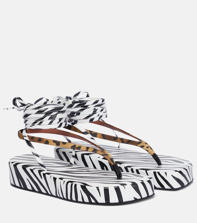 AMINA MUADDI Jamie printed satin sandals