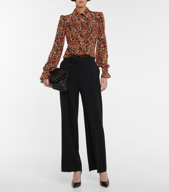 Victoria Beckham Floral ruffle-trimmed silk blouse