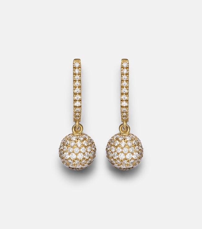 Ohrringe Ball aus 18kt Gelbgold mit Diamanten | Ileana Makri