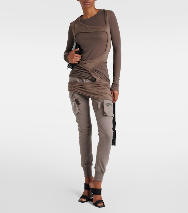 Rick Owens DRKSHDW cutout cotton jersey top