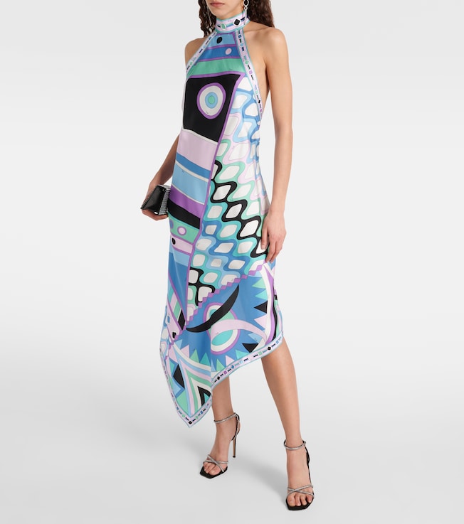 Pucci Vivara halterneck silk midi dress