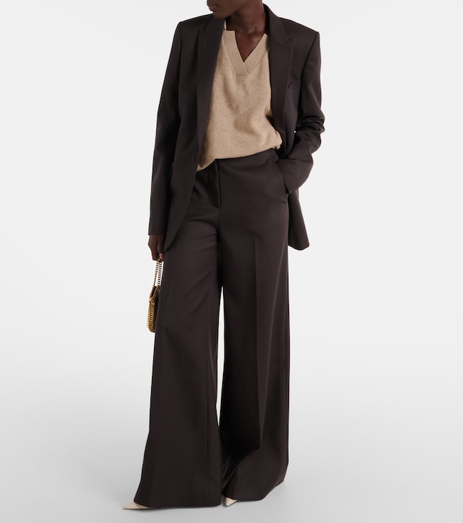 Stella McCartney High-rise wool wide-leg pants