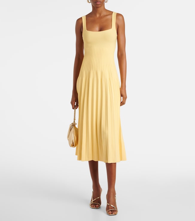 Staud Ellison pleated midi dress