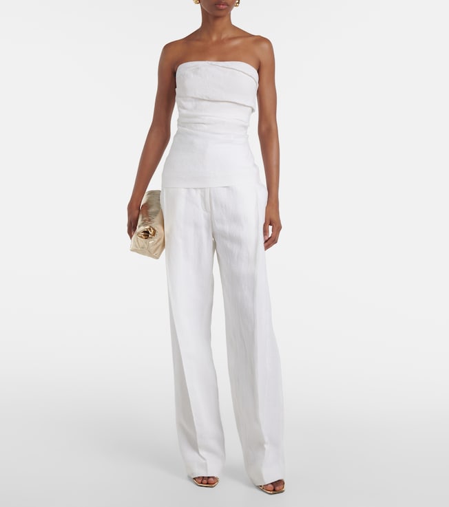 TOVE Izel draped linen top