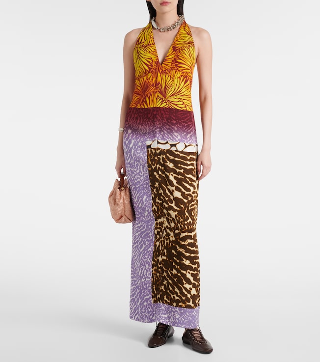Dries Van Noten Printed halterneck maxi dress