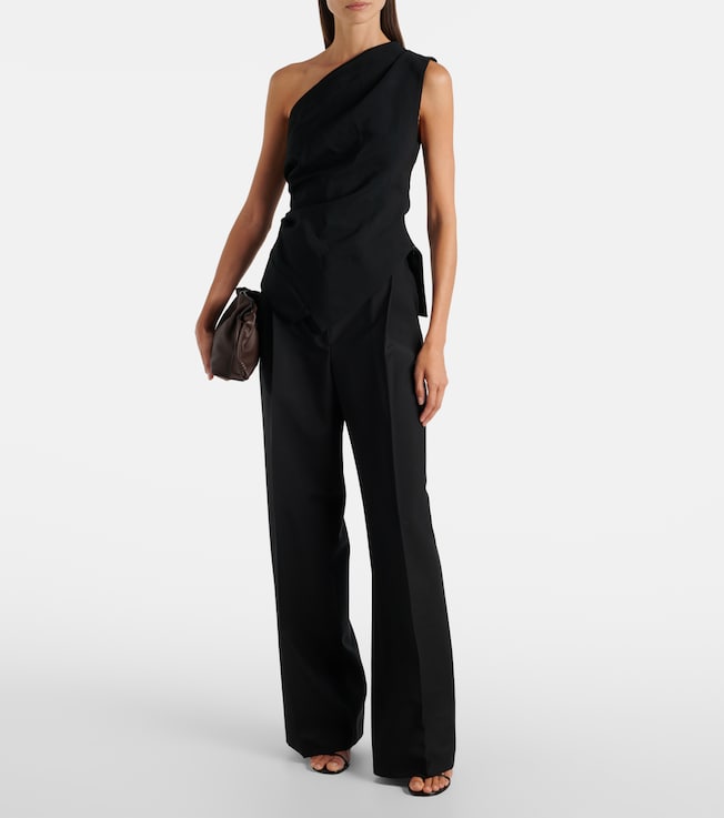 Róhe Pleated wool and mohair wide-leg pants
