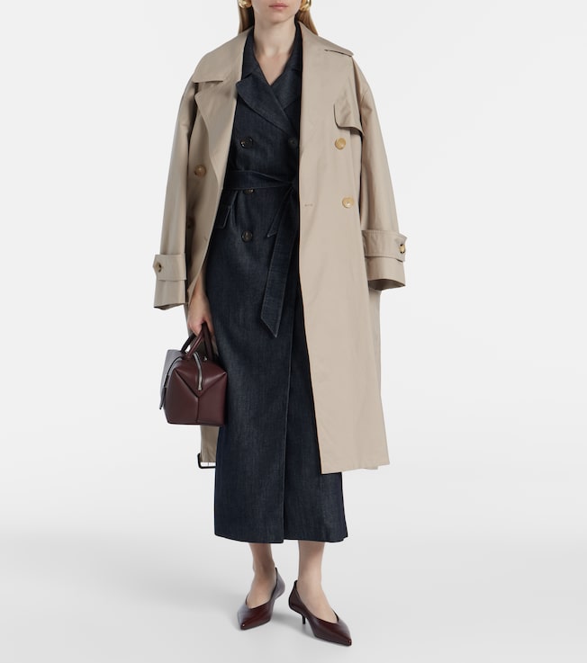 Greta belted denim maxi dress