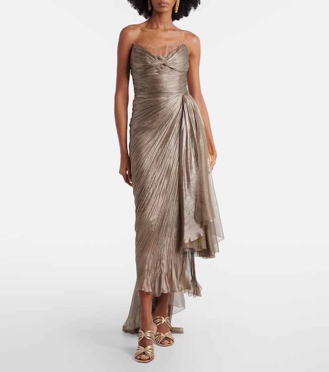 Maria Lucia Hohan Jolie lace-trimmed silk bustier dress