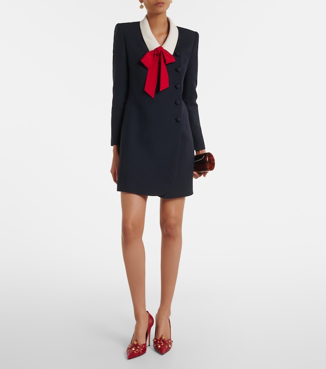 Valentino Crepe Couture tie-neck minidress