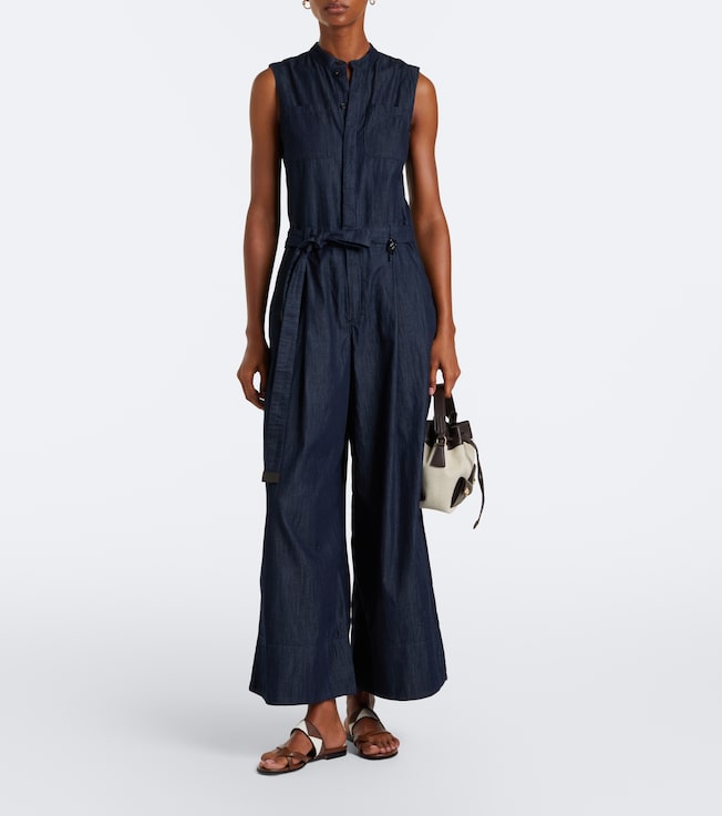 S Max Mara Wide-leg denim jumpsuit