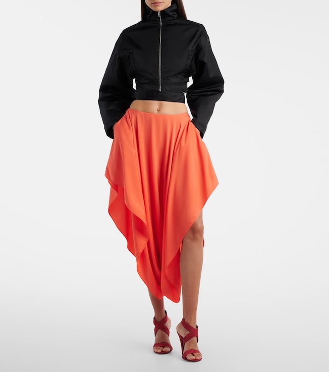 Alaïa Peek asymmetric cady midi skirt