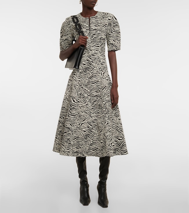 Proenza Schouler Zebra jacquard midi dress