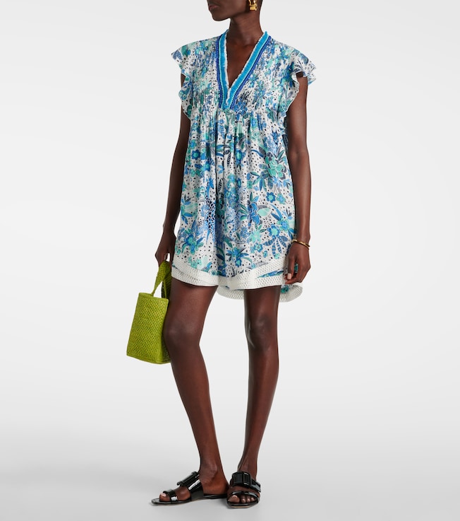 Poupette St Barth Sasha floral ruffled minidress