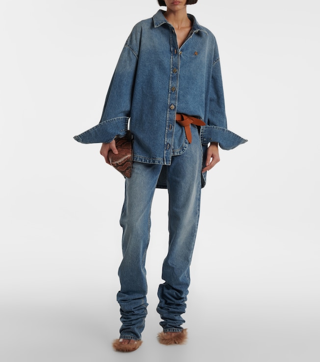 THE ATTICO Diana asymmetric denim shirt