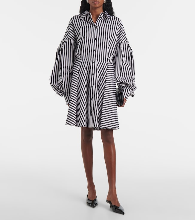Nina Ricci Striped cotton poplin midi dress