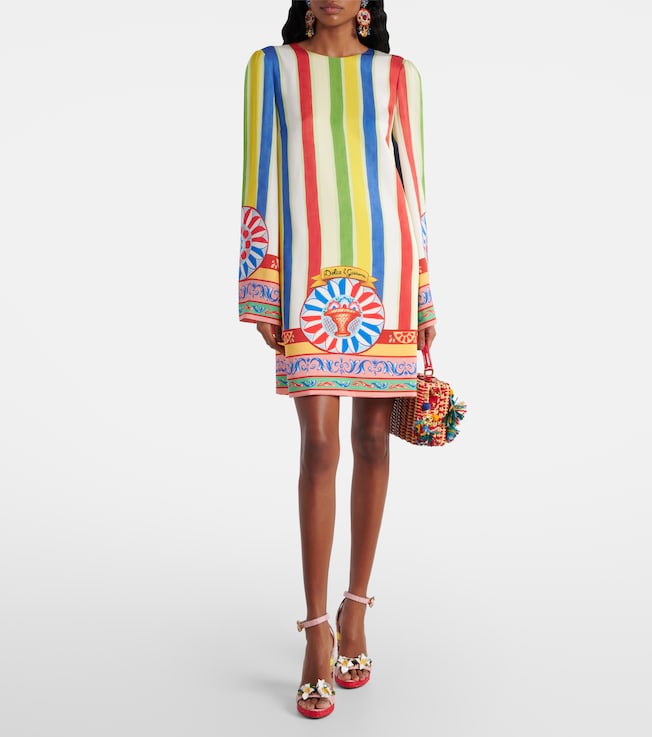 Dolce&Gabbana Printed silk-blend minidress 