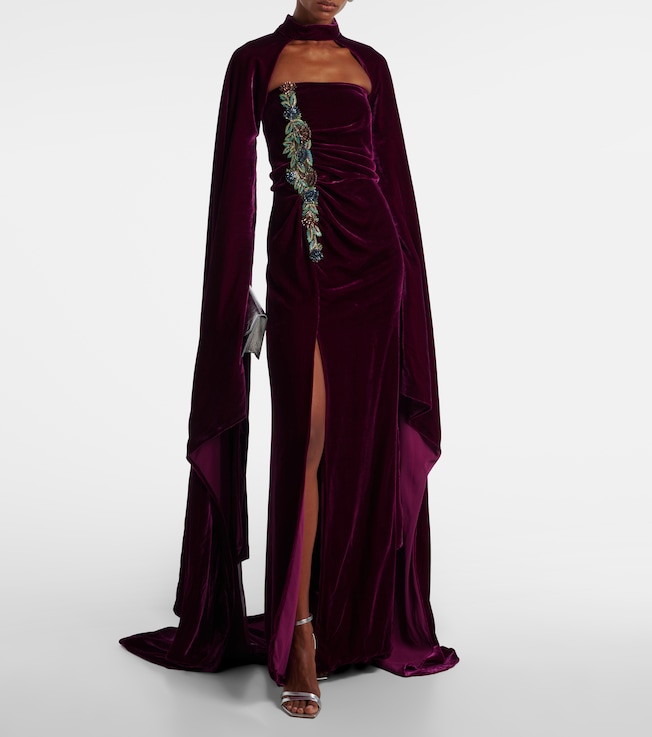 Costarellos Embellished strapless gown