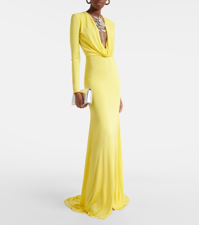 David Koma Embellished jersey gown