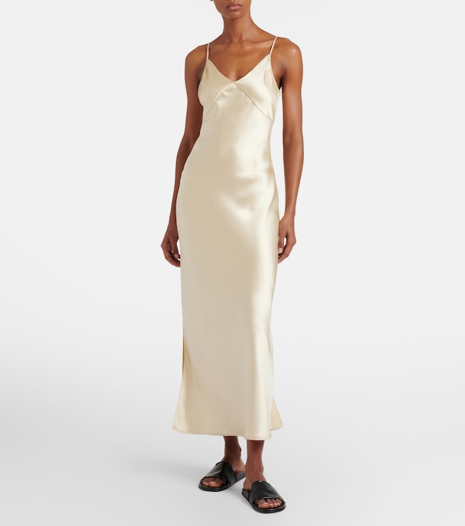 The Row Barika silk satin slip dress