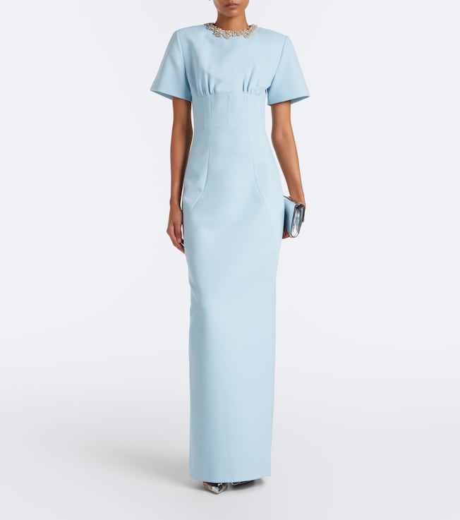 Rachel Gilbert Dovetta embellished crêpe corset gown