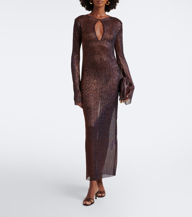 Cala de la Cruz Soleil knitted lamé midi dress