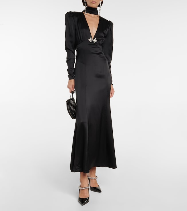 Alessandra Rich Embellished silk satin gown