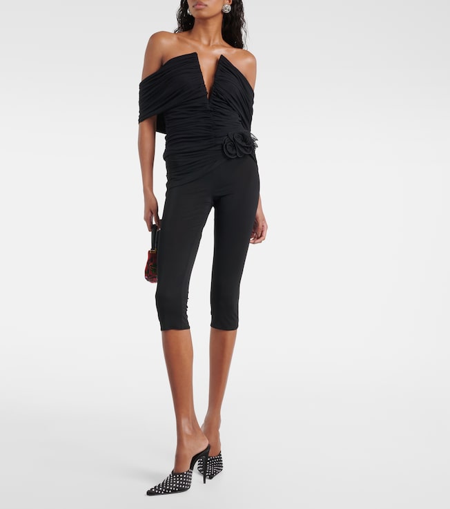 Magda Butrym Off-shoulder cropped jersey blouse