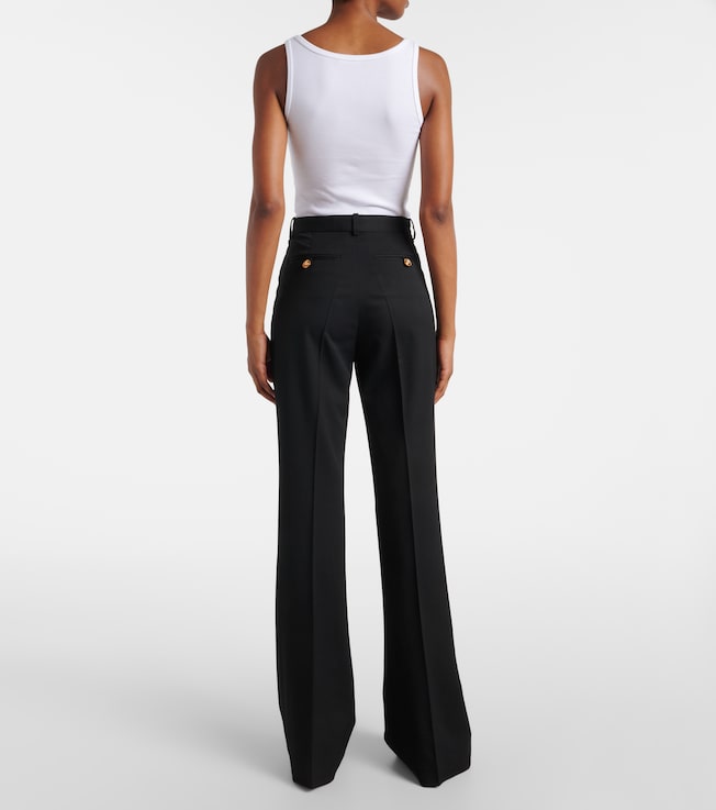 Versace Versace High-rise wool-blend flared pants