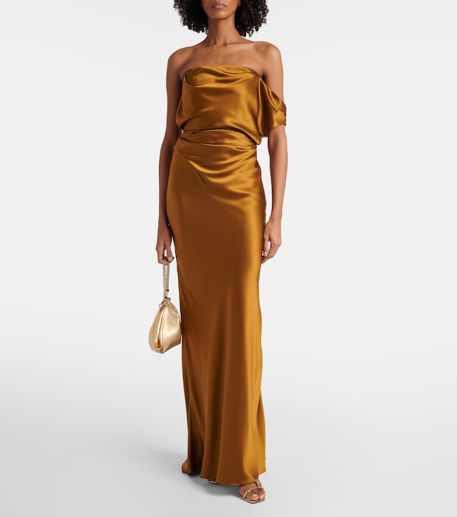 The Sei Draped silk satin gown