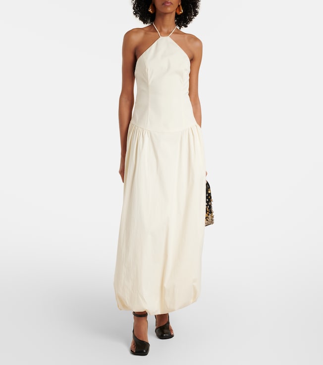 SIR. Florent halterneck cotton-blend maxi dress