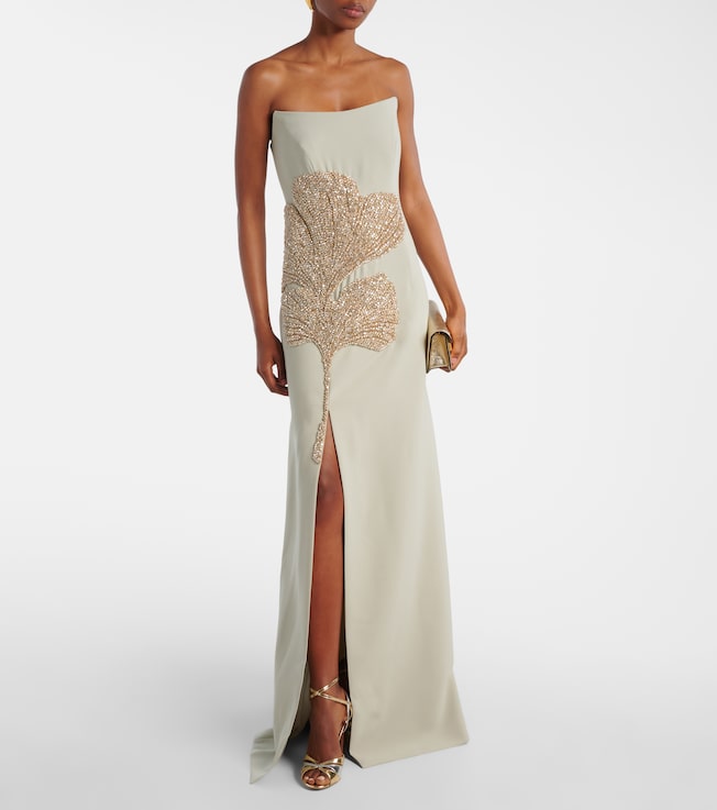 Costarellos - Lorinne embellished jersey bustier gown | Plush