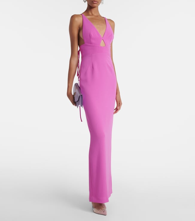 Solace London Milly cutout crêpe maxi dress